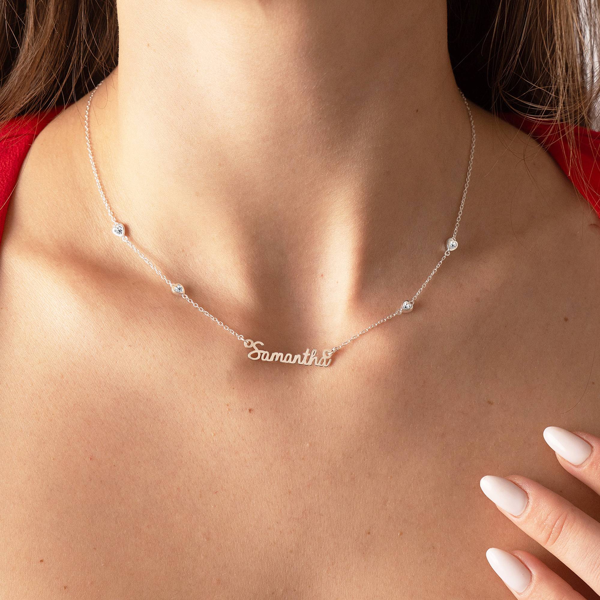 Charli Heart Chain Name halskæde i Sterlingsølv-5 produkt billede
