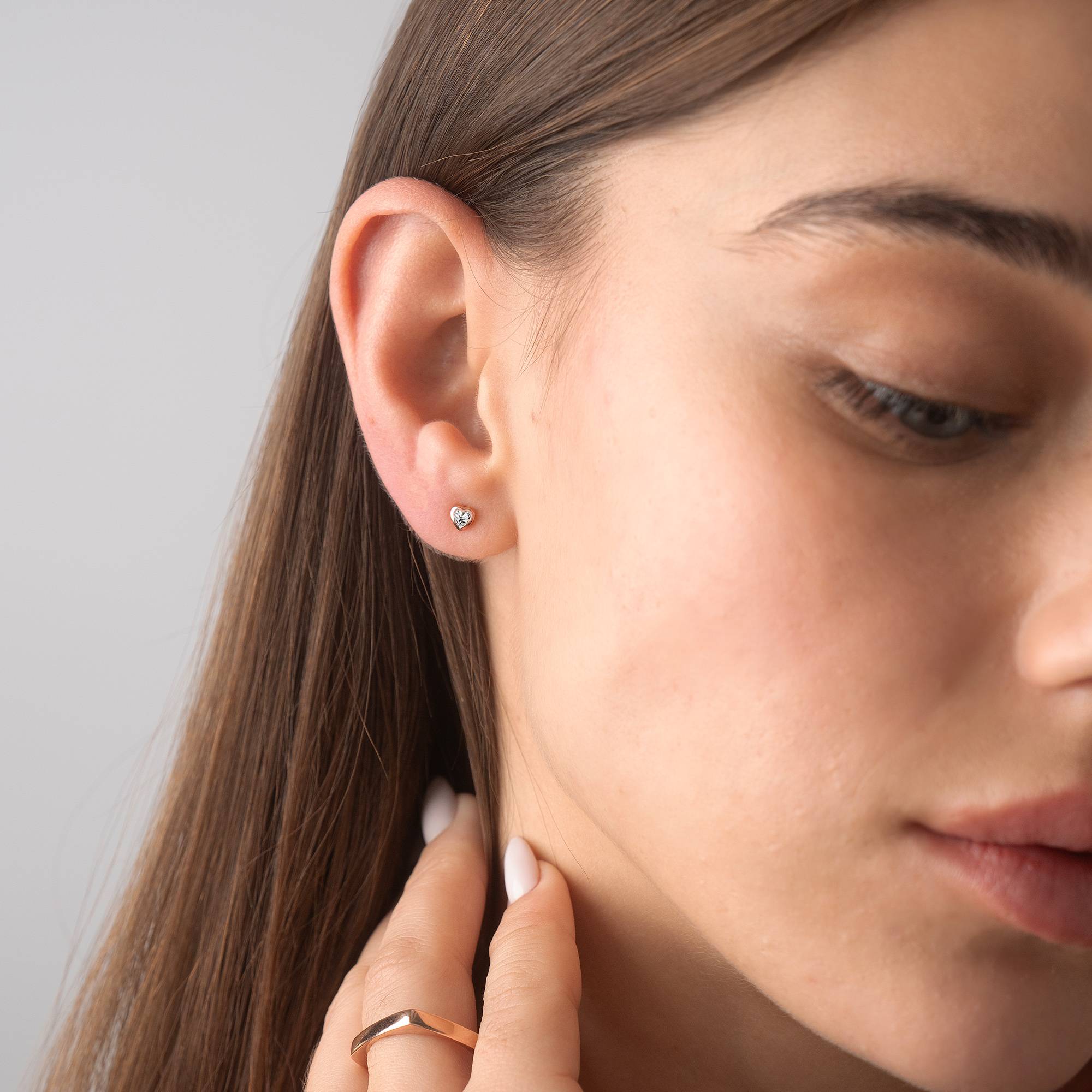Charli Heart Earrings in 18K Rose Gold Plating-4 product photo