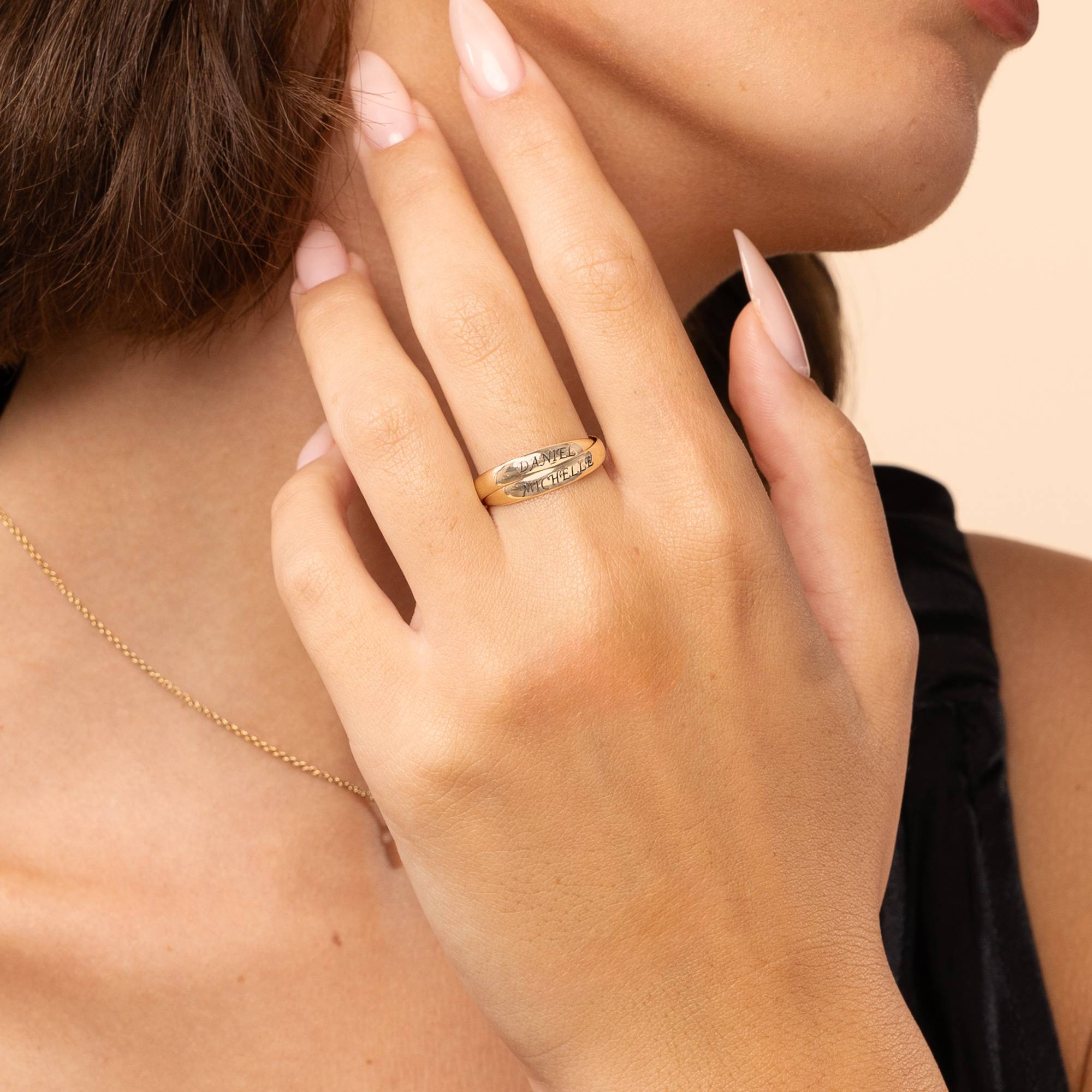 Charlize russisk ring i 2-bånd-design i 10k guld-3 produkt billede