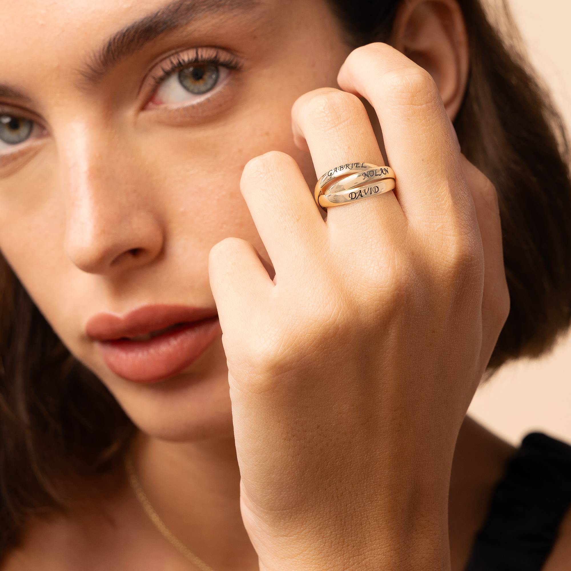 Charlize russisk ring i 3-bånd-design i 10k guld-1 produkt billede