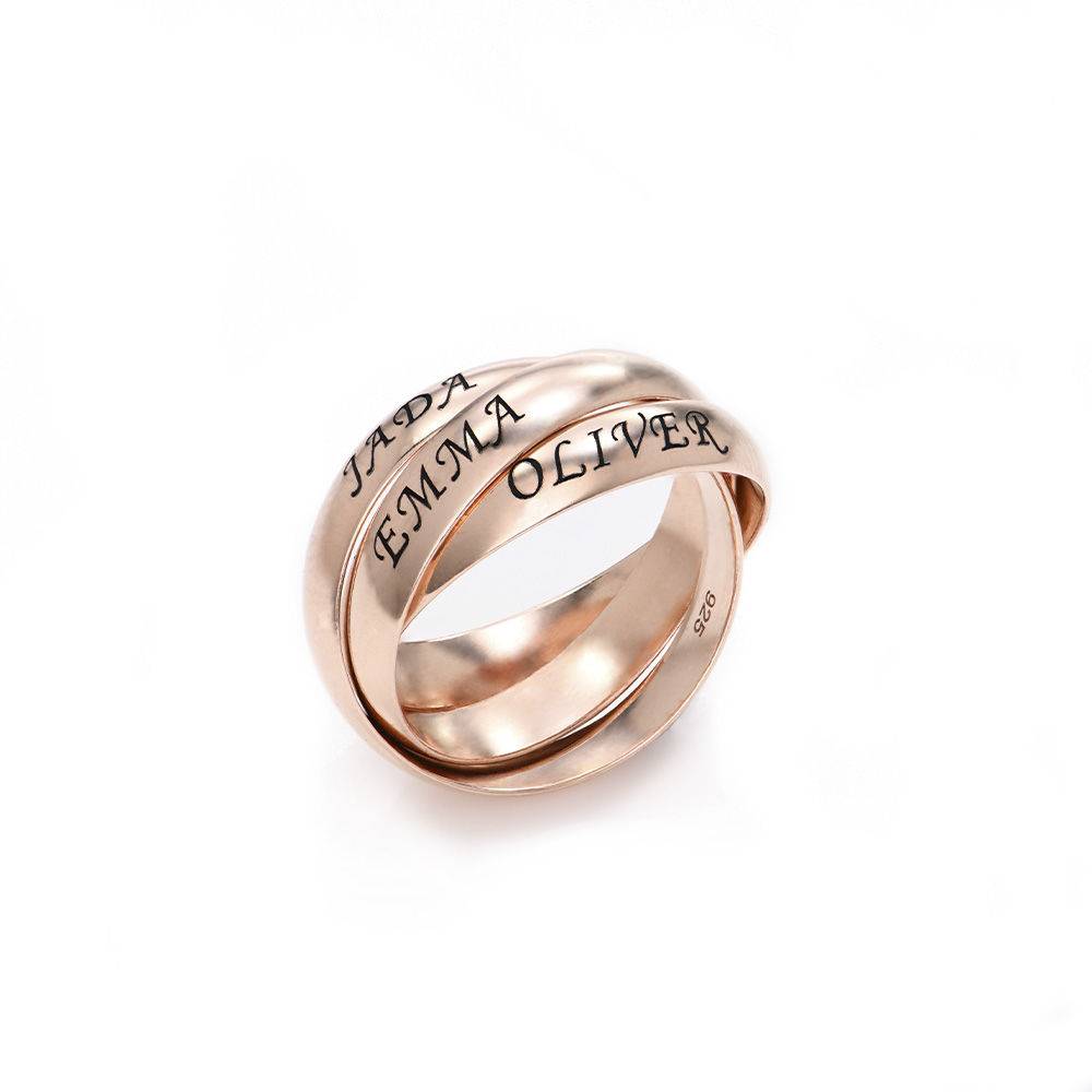 Anillo Ruso "Charlize" con 3 anillos en oro Rosa Vermeil-3 foto de producto