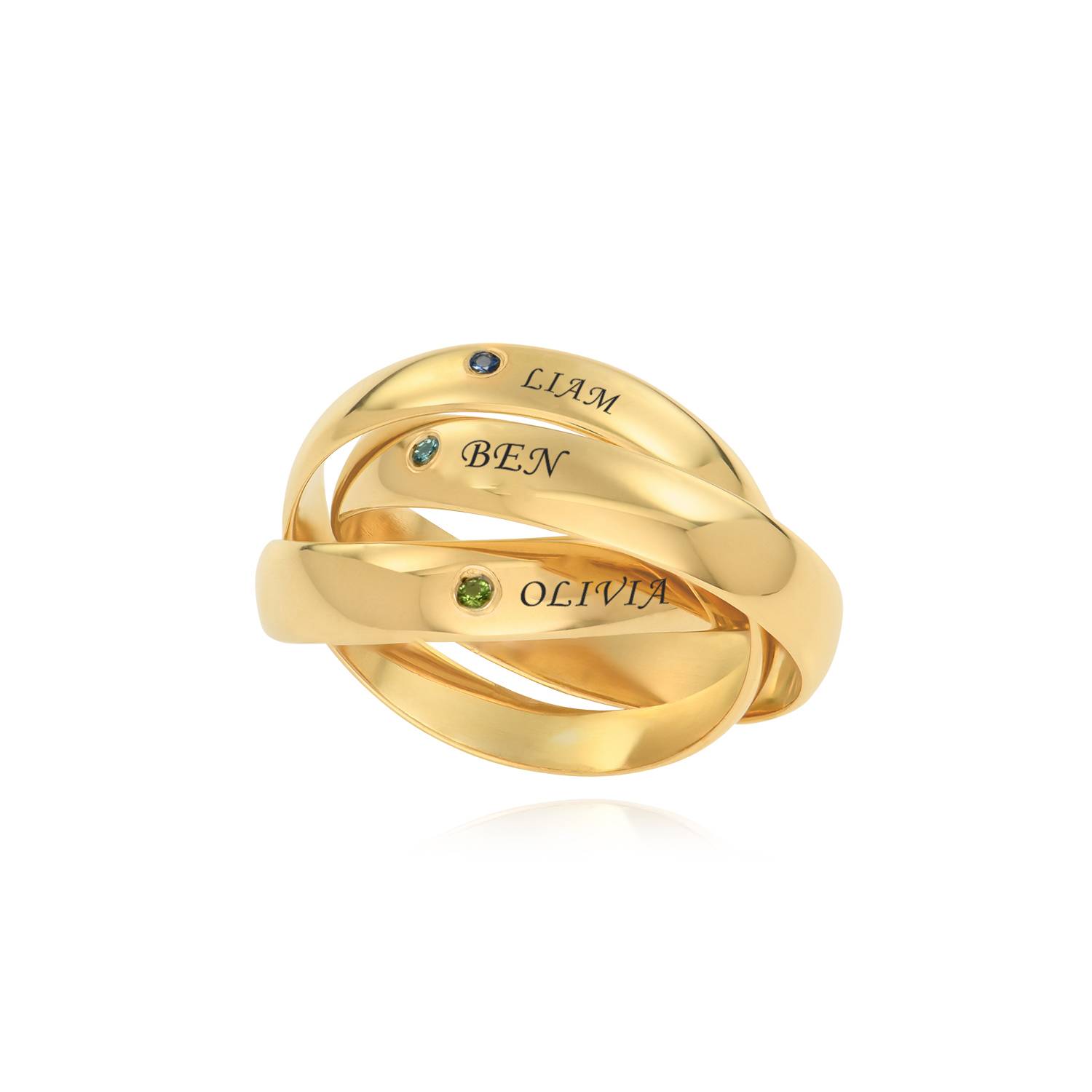 Charlize Russischer Ring mit Geburtsstein - 750er vergoldetes Silber-3 Produktfoto