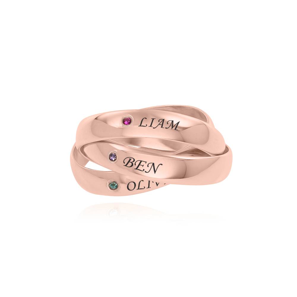 Charlize Russian Ring with Birthstone in 18K Rose Gold Plating product photo
