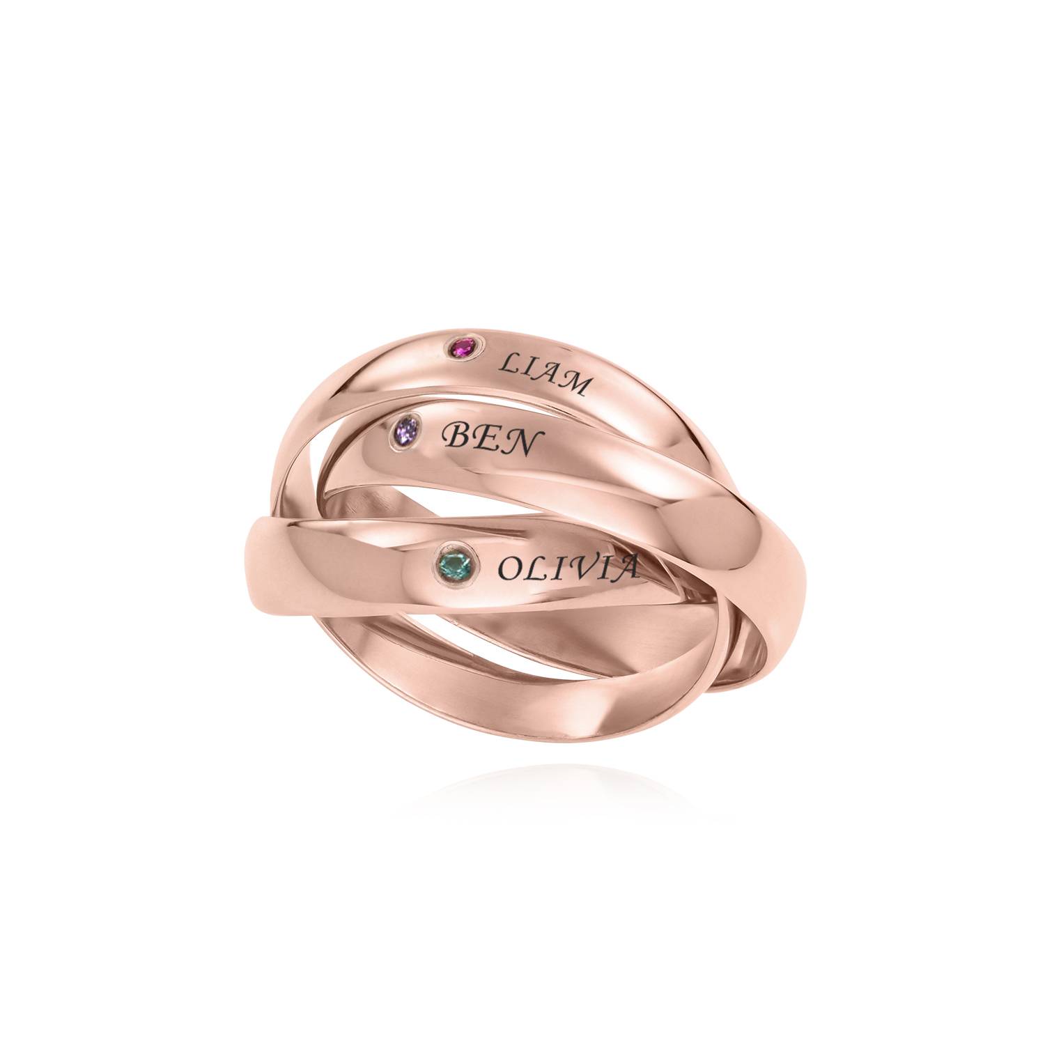 Charlize Russischer Ring mit Geburtsstein - 750er rosé vergoldetes Silber-4 Produktfoto