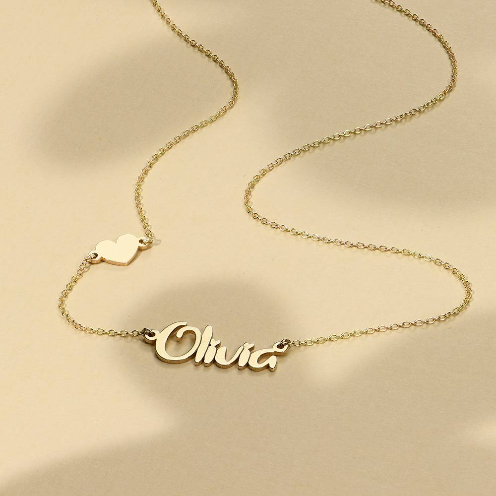 Collar con Nombre Charlotte con Mariposa/Corazón/Estrella en Oro 14K-7 foto de producto