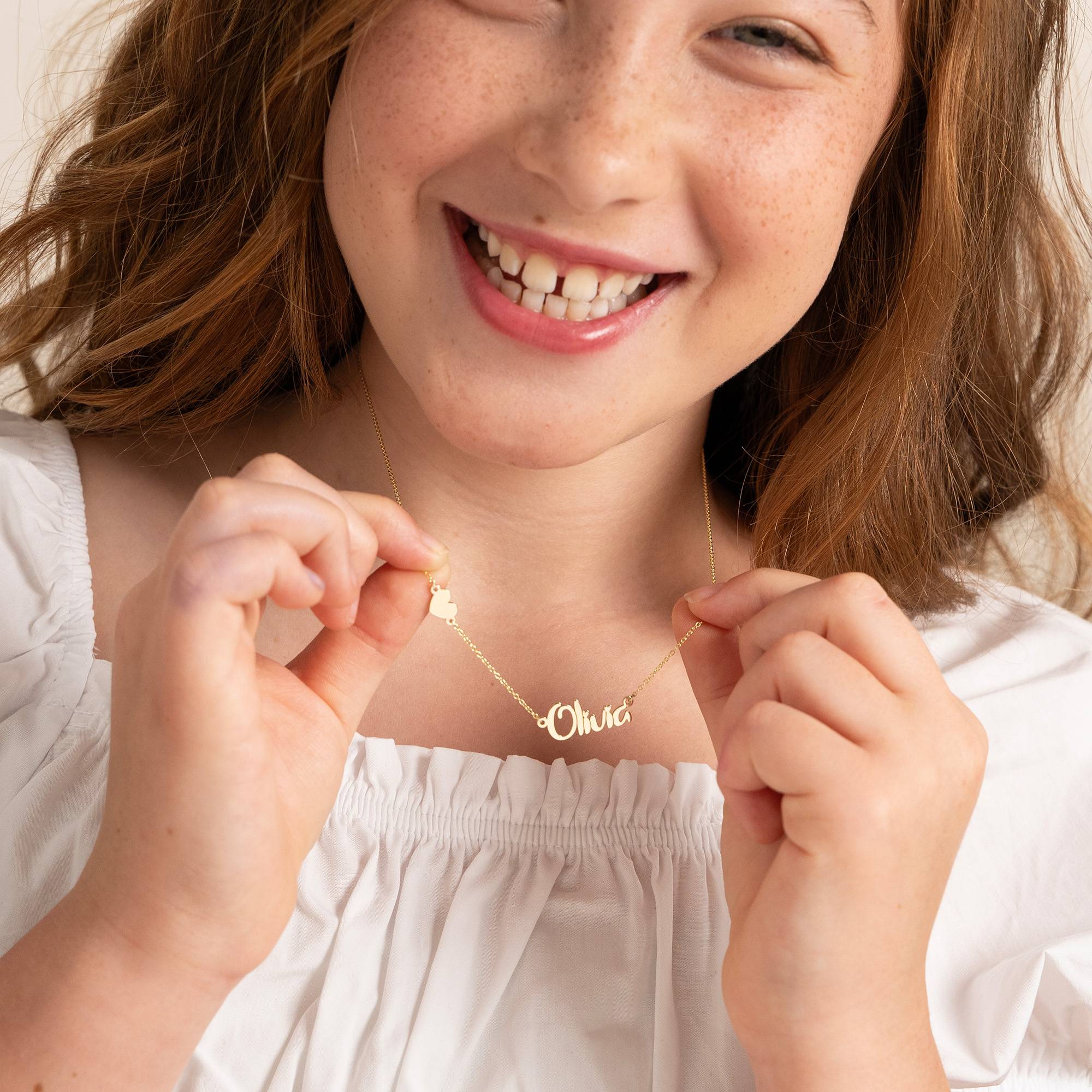 Charlotte Namenskette mit Schmetterling / Herz / Stern für Mädchen - 585er Gelbgold-9 Produktfoto