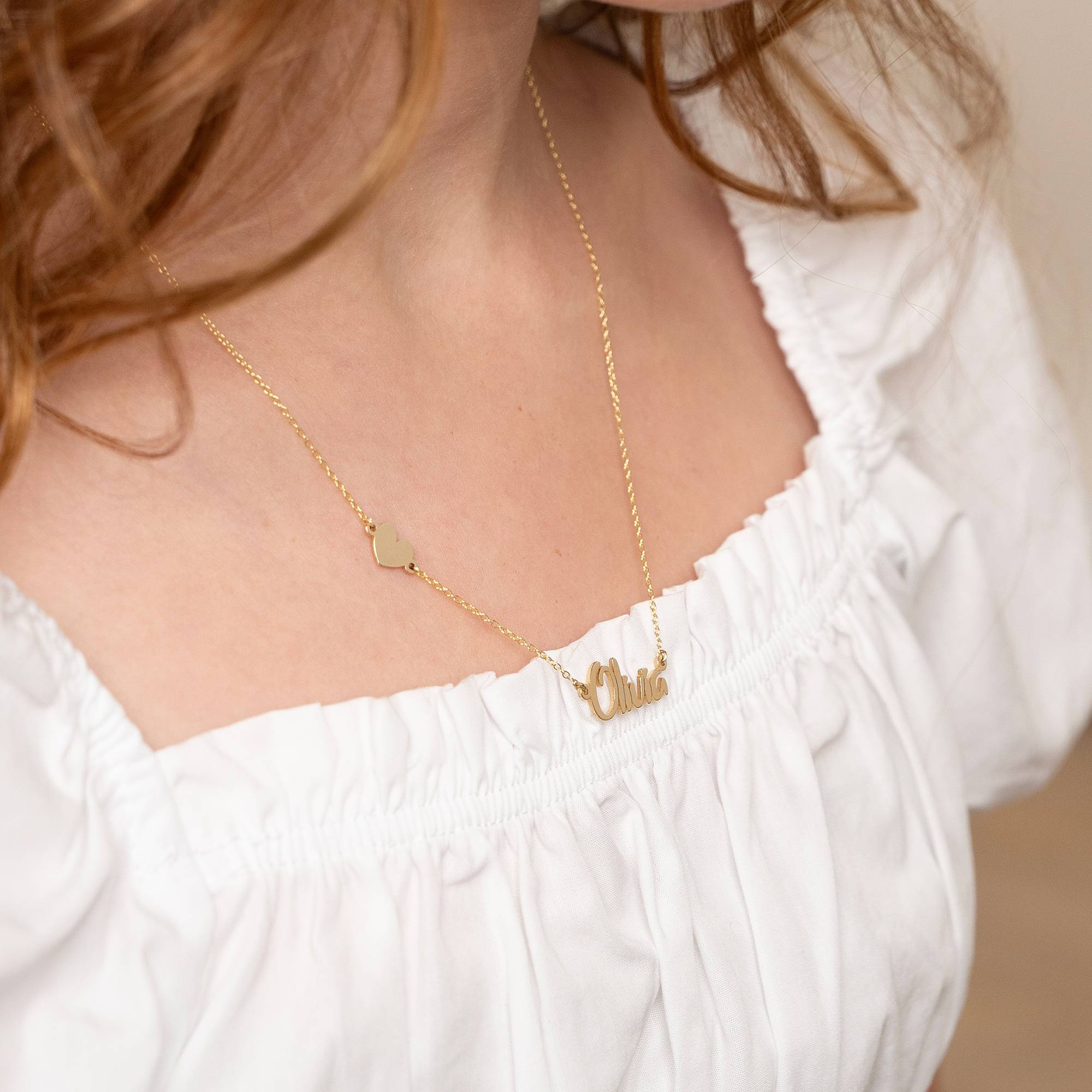 Collar con Nombre Charlotte con Mariposa/Corazón/Estrella en Oro 14K-9 foto de producto