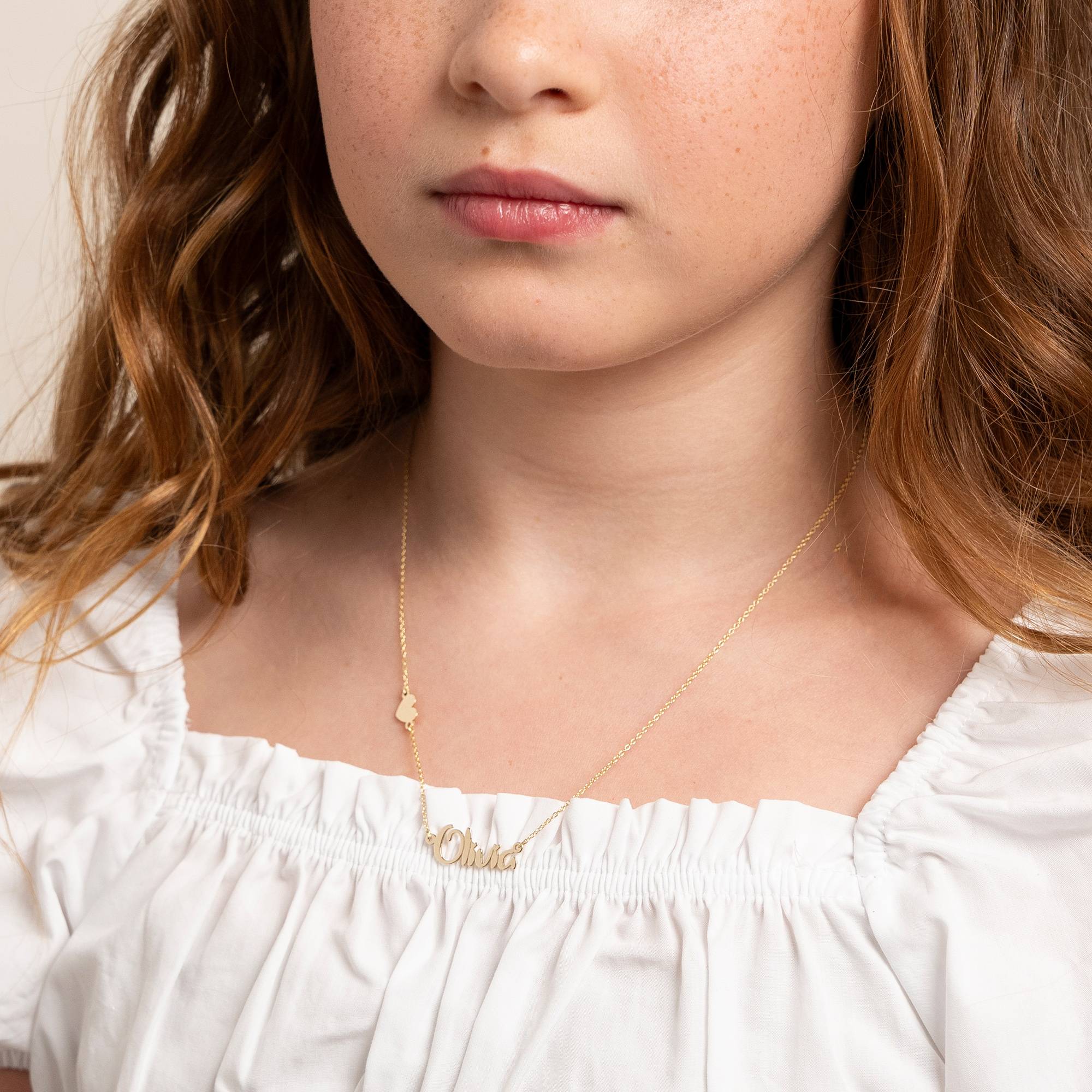 Charlotte Namenskette mit Schmetterling / Herz / Stern für Mädchen - 585er Gelbgold-8 Produktfoto
