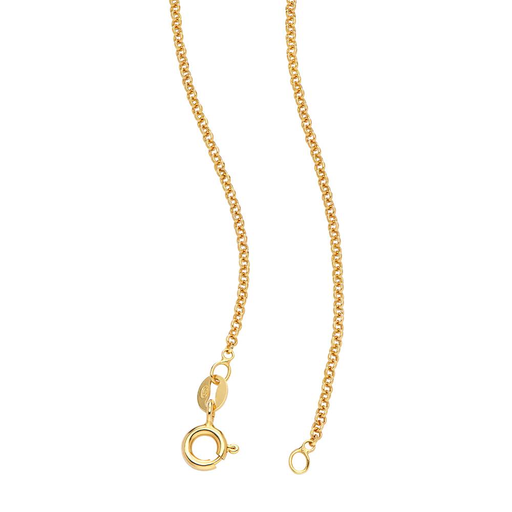 Charming Heart Necklace with Engraved Beads & 1CT Diamond in 18K Gold Plating-4 product photo