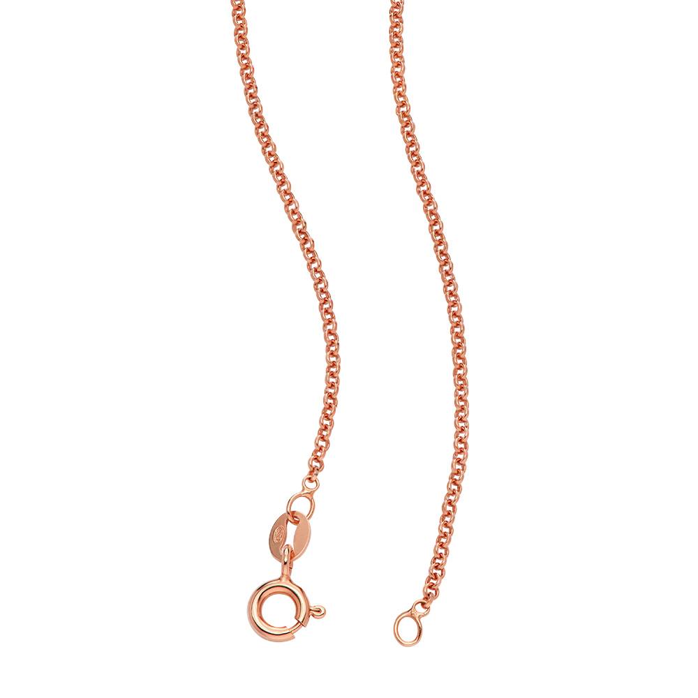 "Charming Heart" Collana con perline incise e diamante da 1 ct placcato in oro rosa 18 carati-1 foto del prodotto