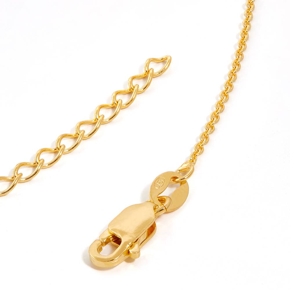 Charmante Herz-Halskette mit gravierten Beads und 0,25 ct Diamant - 750er vergoldetes Silber-6 Produktfoto