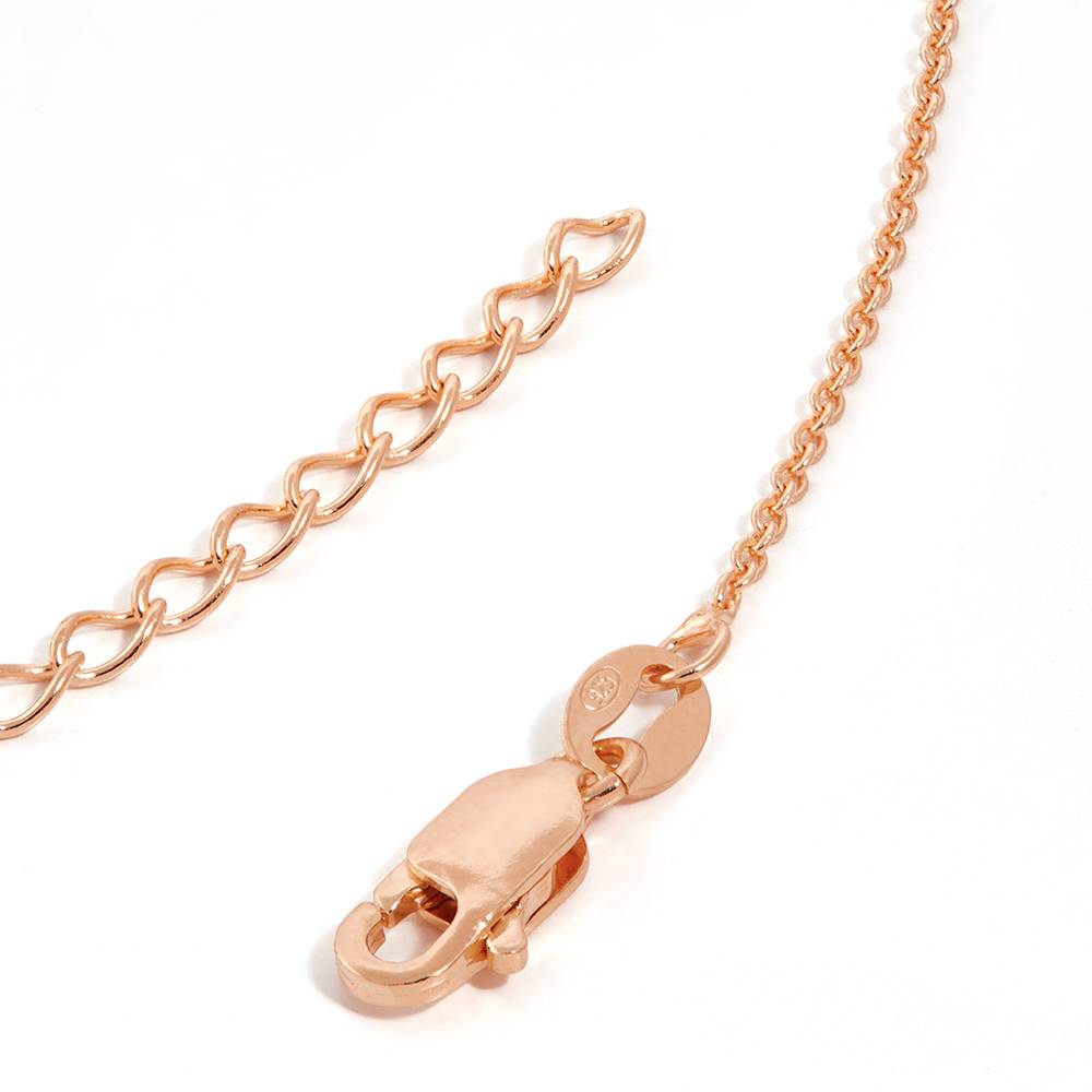 Collar "Charming Heart" con cuentas grabadas y 0.25ct diamantes en chapado en oro rosa-3 foto de producto