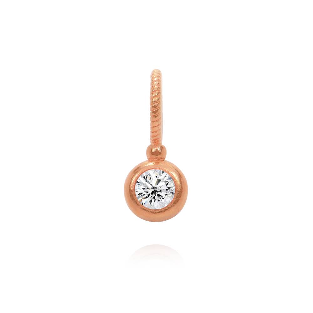 Charming Heart Necklace with Engraved Beads in Rose Gold Vermeil with 0.25 ct Diamond-7 product photo