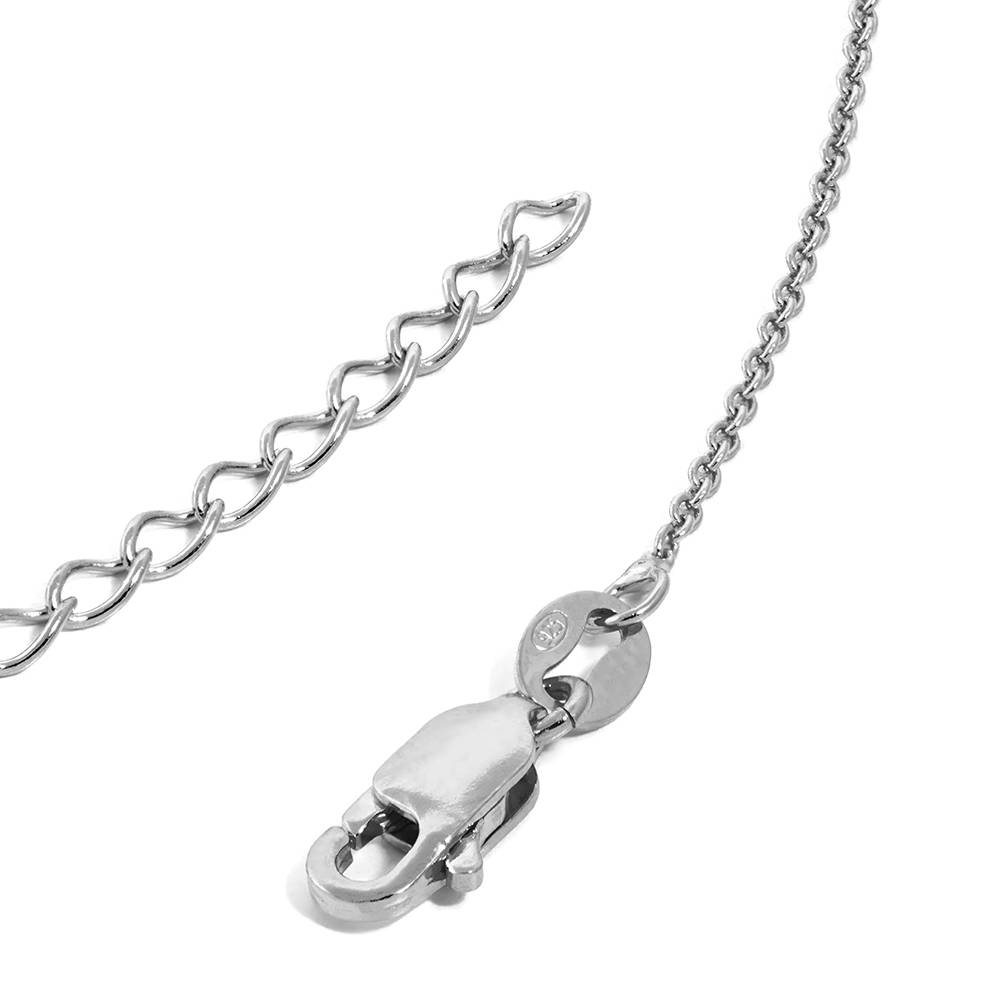 Charming Heart Necklace with Engraved Beads  in Sterling Silver  with 1/25 CT. T.W Lab – Created Diamond-4 product photo