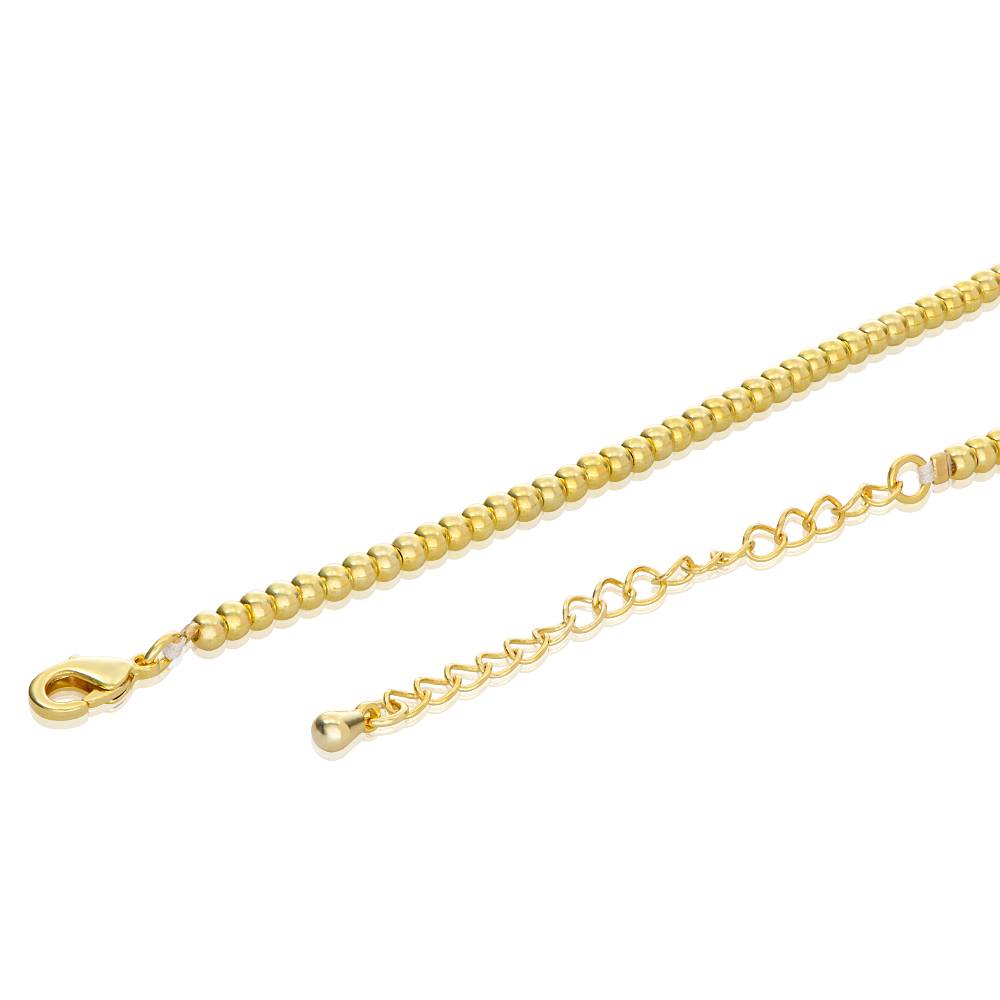 Chicago Namenskette mit Regenbogen-Perlen für Mädchen - 750er Vermeil-Messing-3 Produktfoto