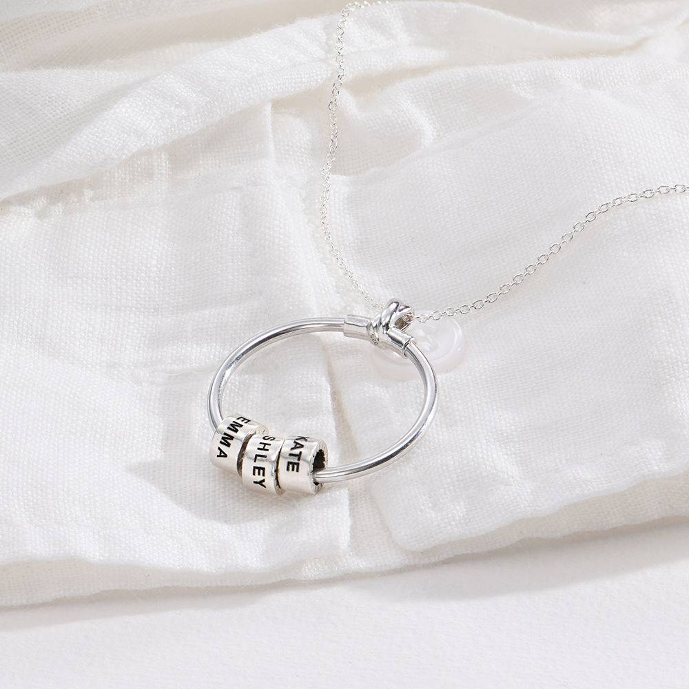 Linda Circle Pendant Necklace in Sterling Silver-2 product photo