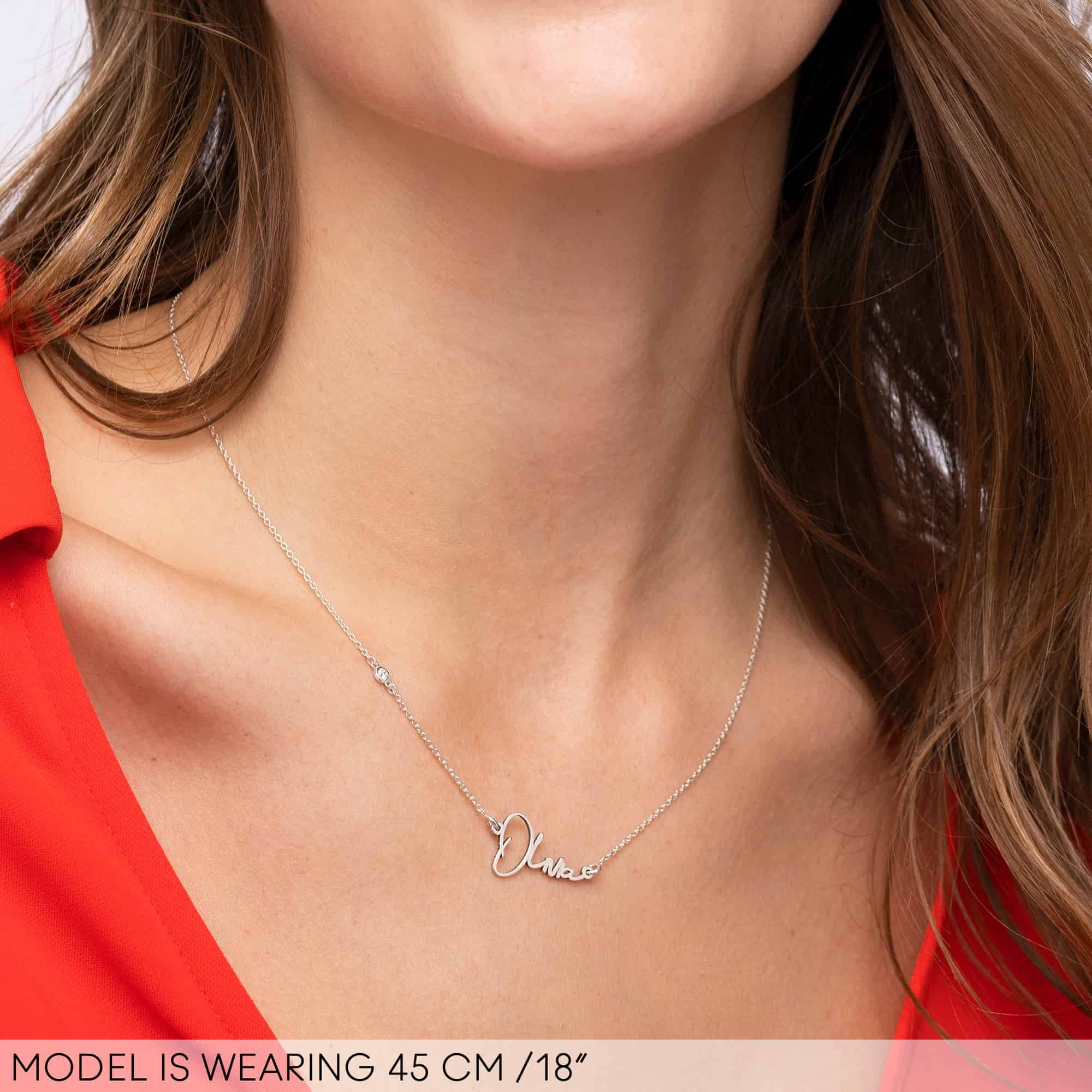 "Paris" Collana Con Nome Personalizzata con Diamante in Argento-4 foto del prodotto