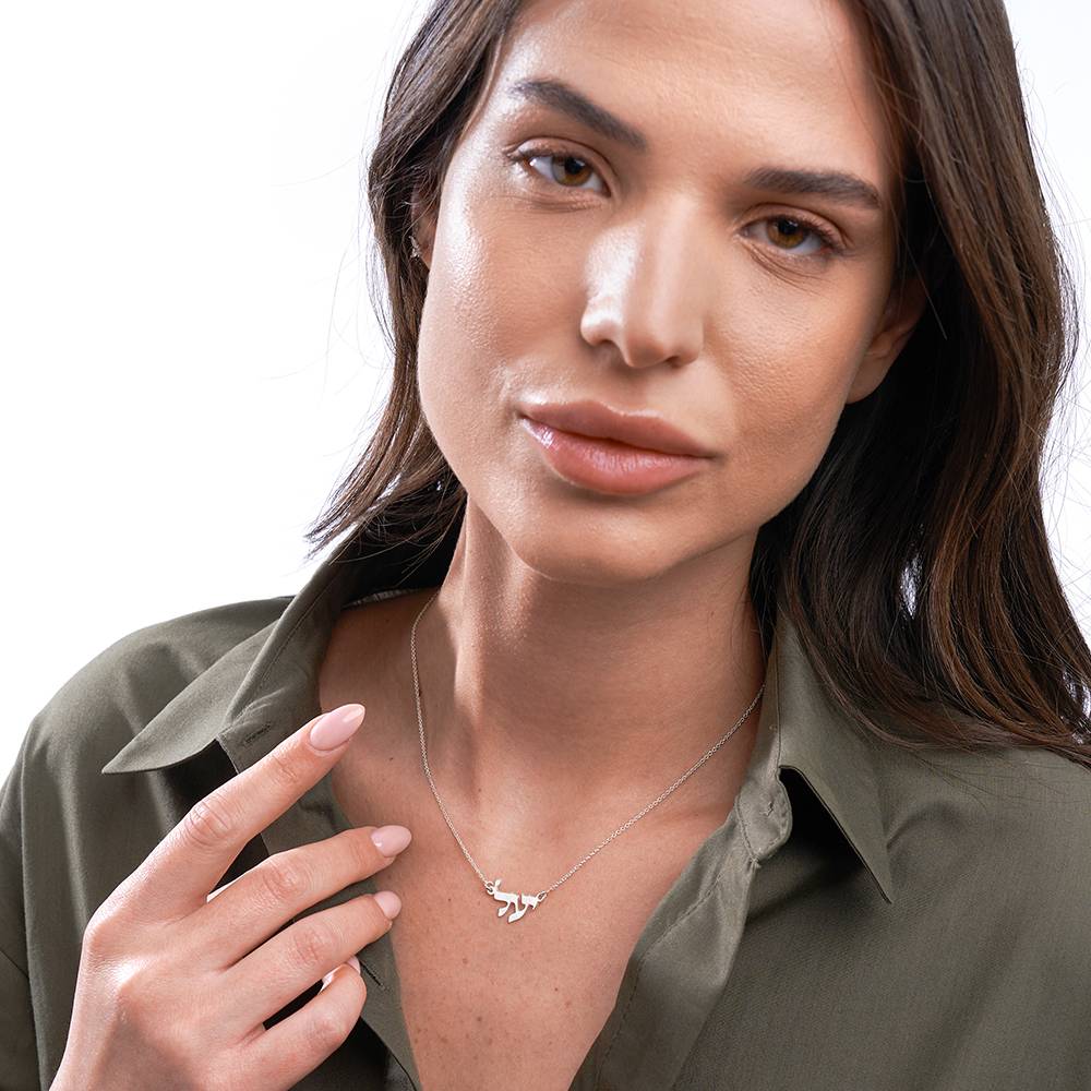 Classic Hebrew Print Name Necklace in Sterling Silver-3 Classic Hebrew Print Name Necklace in Sterling Silver-3 product photo