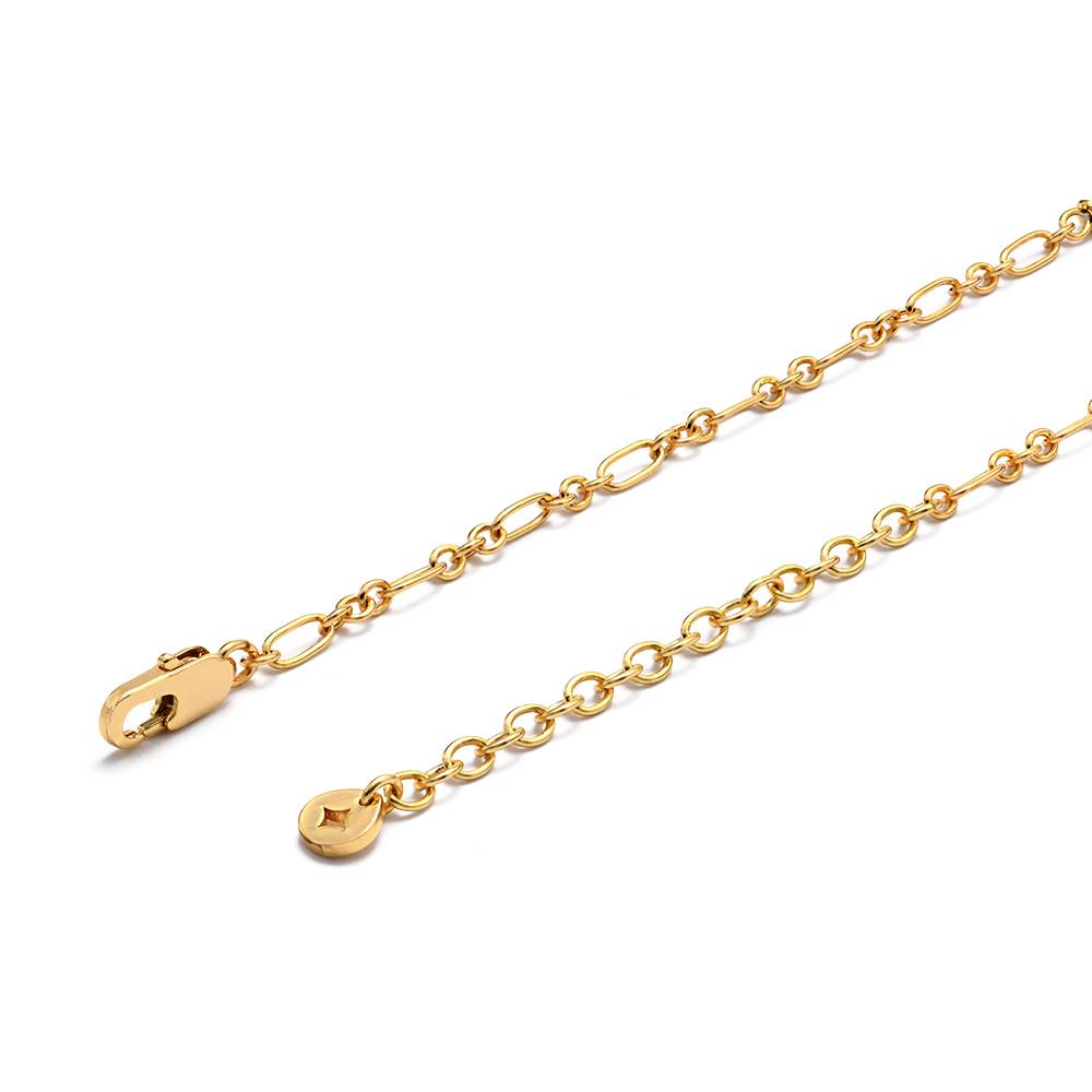 Coastal Hamsa Intial Necklace with Semi-Precious Beads in 18K Gold Plating-5 product photo