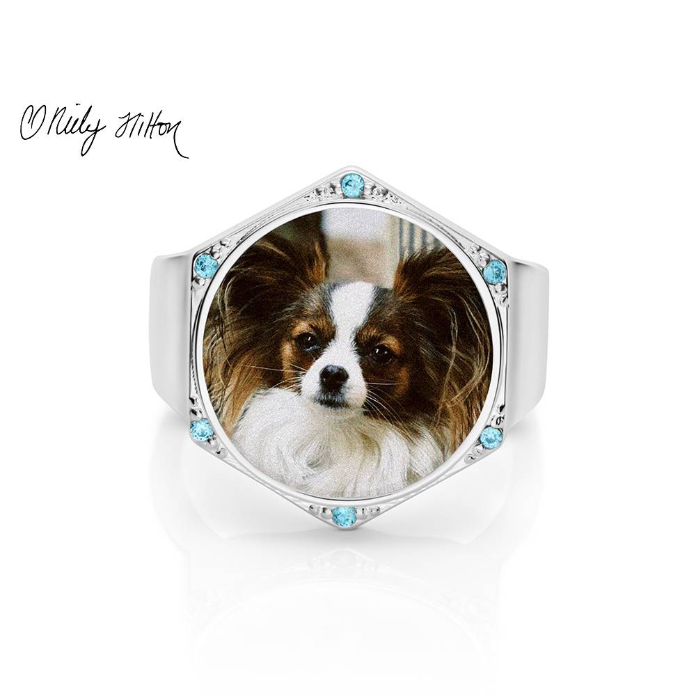 Coco Hexagon Ring in Silver Finish-4 product photo