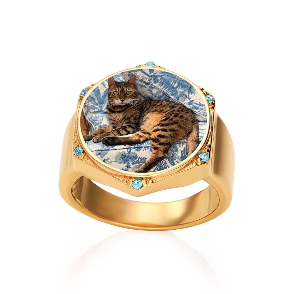 Coco Hexagon Ring in Gold Finish-1 Coco Hexagon Ring in Gold Finish-1 product photo