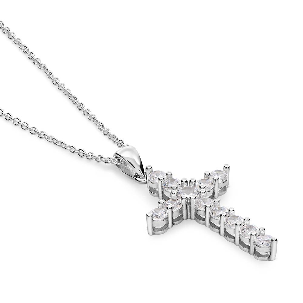 Zirkonia Kruis Ketting in 925 Zilver