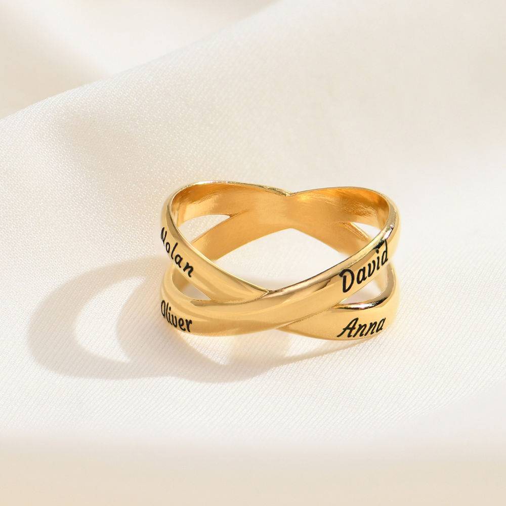 Custom Criss Cross Ring in 18k Gold Plating-3 product photo