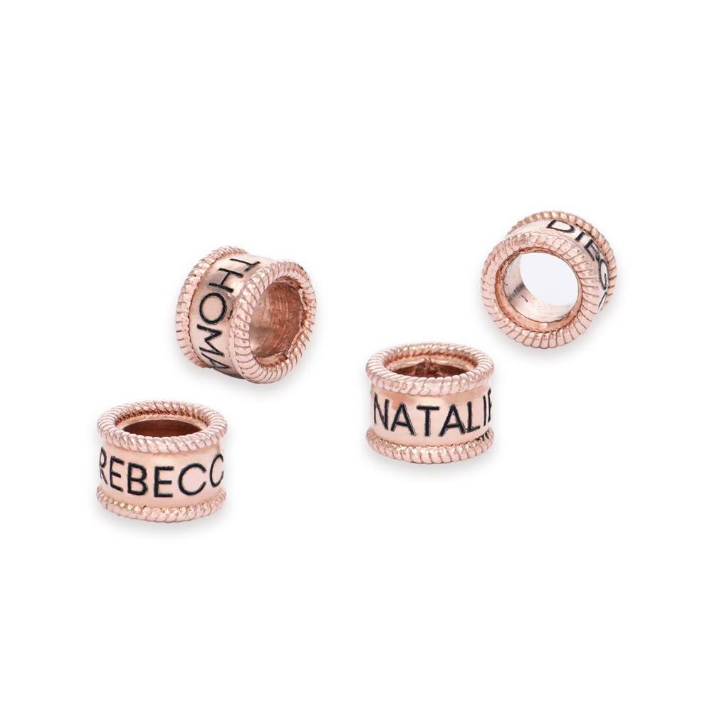 Custom Engraved Beads for Charming Heart Necklace in 18ct Rose Gold Plating-1 product photo