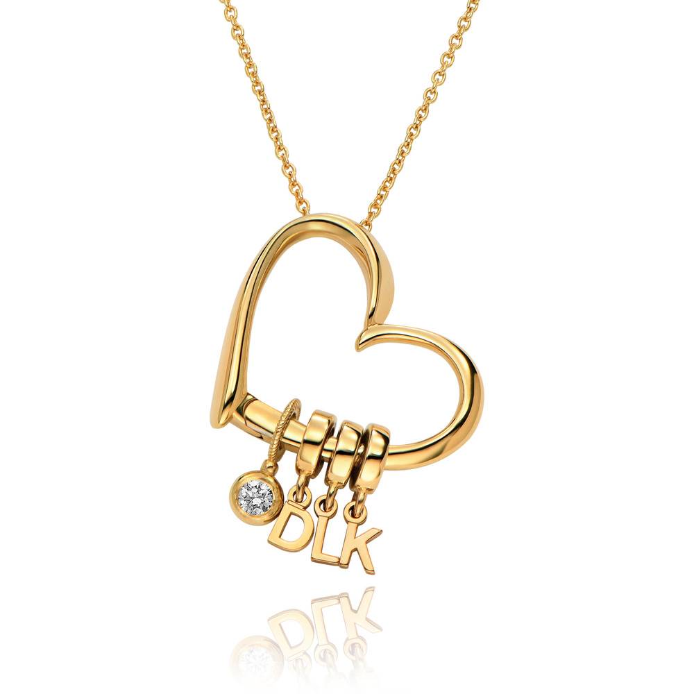 Delina Ketting met Druppel Initialen en 0,10 ct Diamant in 10k Goud