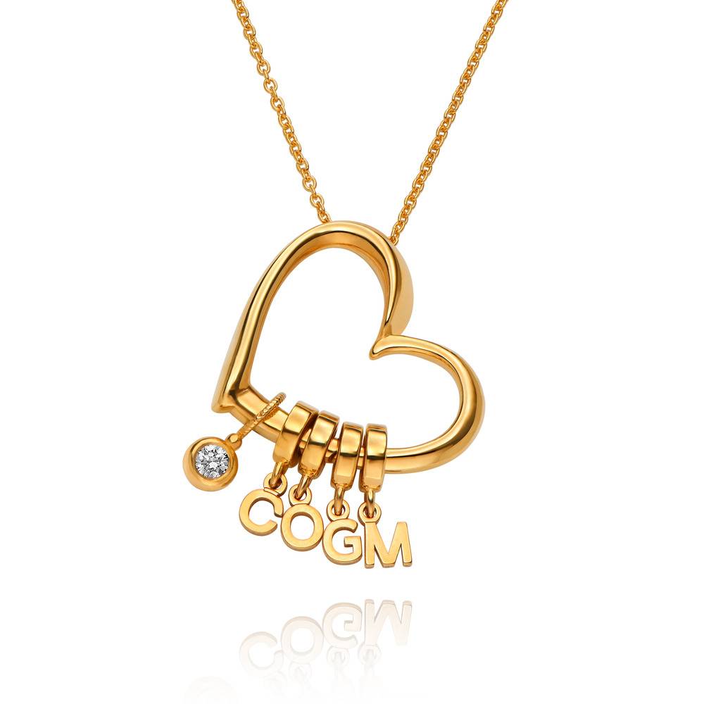 Delina Ketting met Druppel Initialen en 0,10 ct Diamant in Verguld