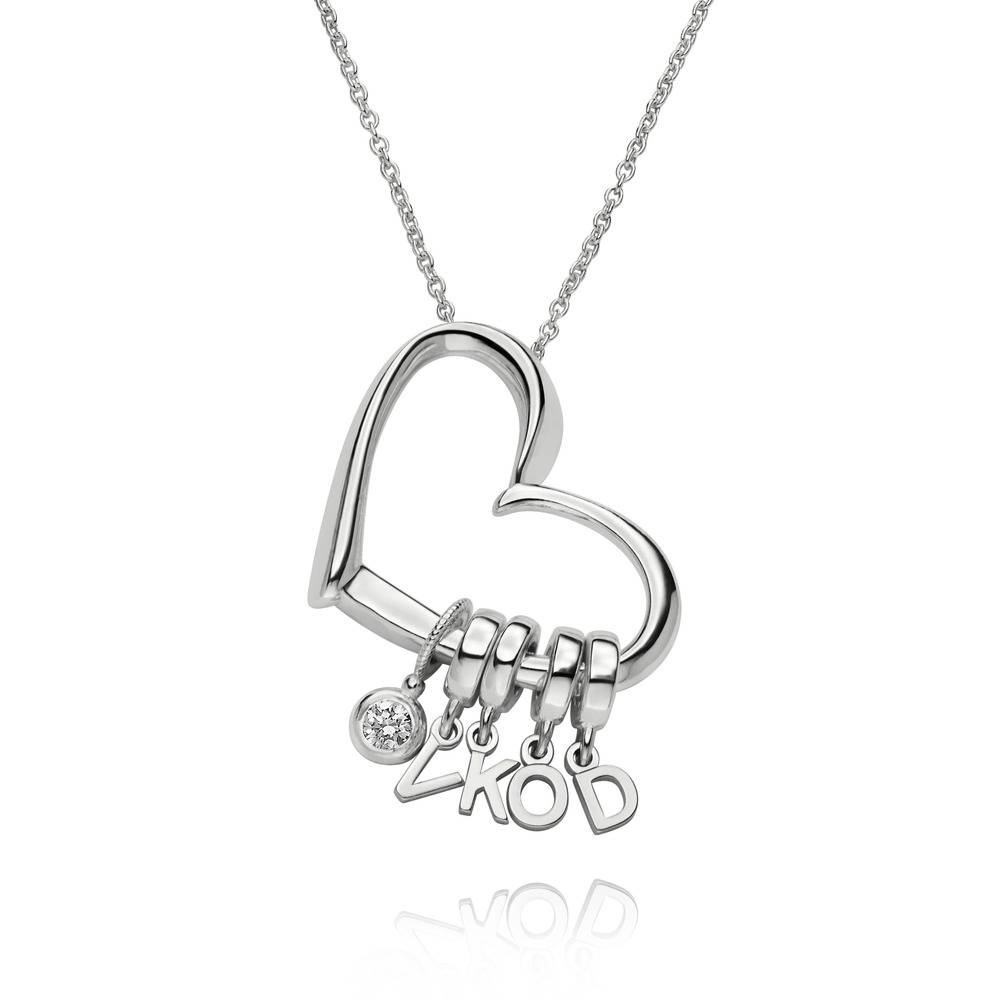 Delina Ketting met Druppel Initialen en 0,10 ct Diamant in Zilver