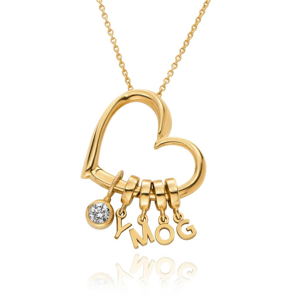 Delina Ketting met Druppel Initialen en 0,25 ct Diamant in 10k Goud