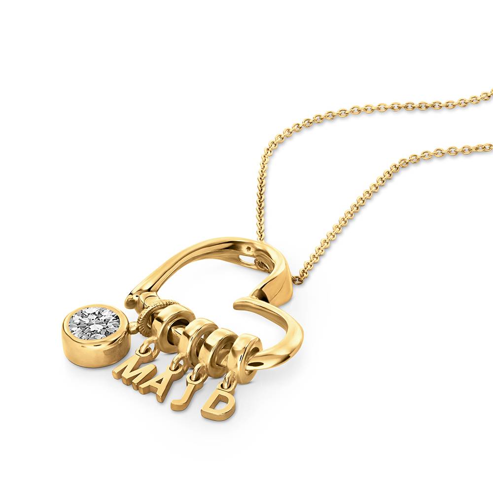 Delina Ketting met Druppel Initialen en 1 ct Diamant in 10k Goud
