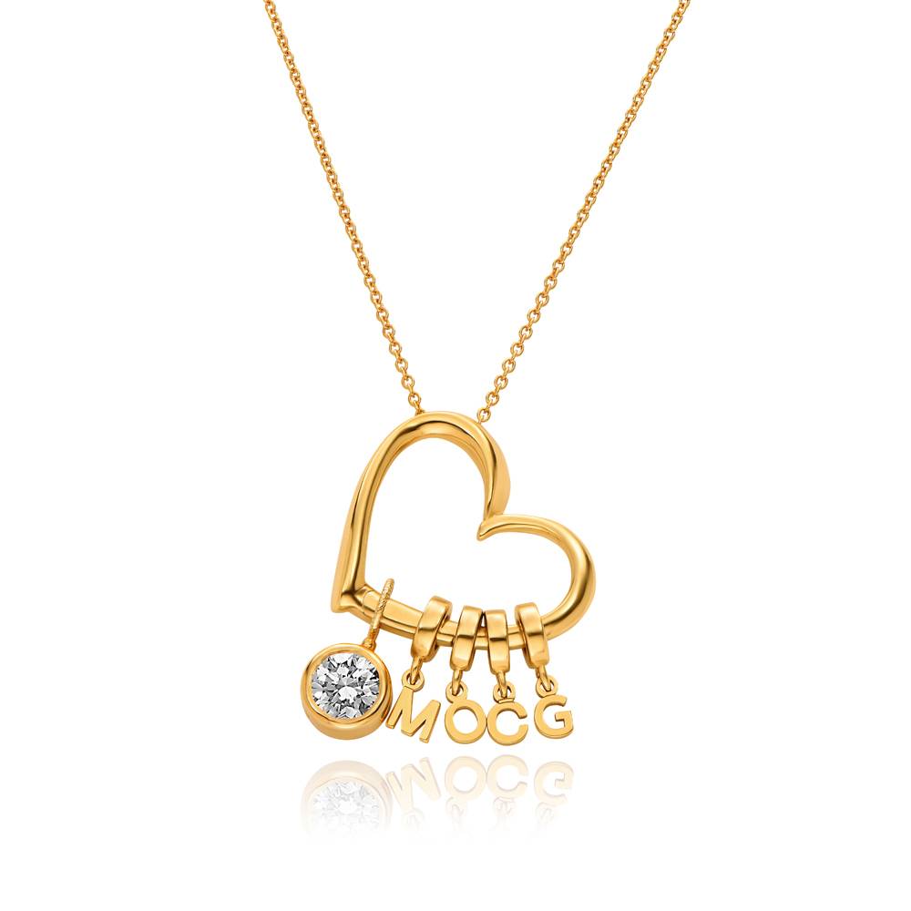 Delina Ketting met Druppel Initialen en 1 ct Diamant in Verguld