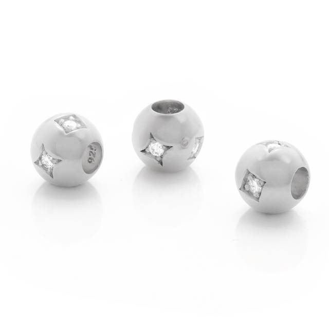 0.08CT Diamond Balance Bead in Sterling Silver MYKA