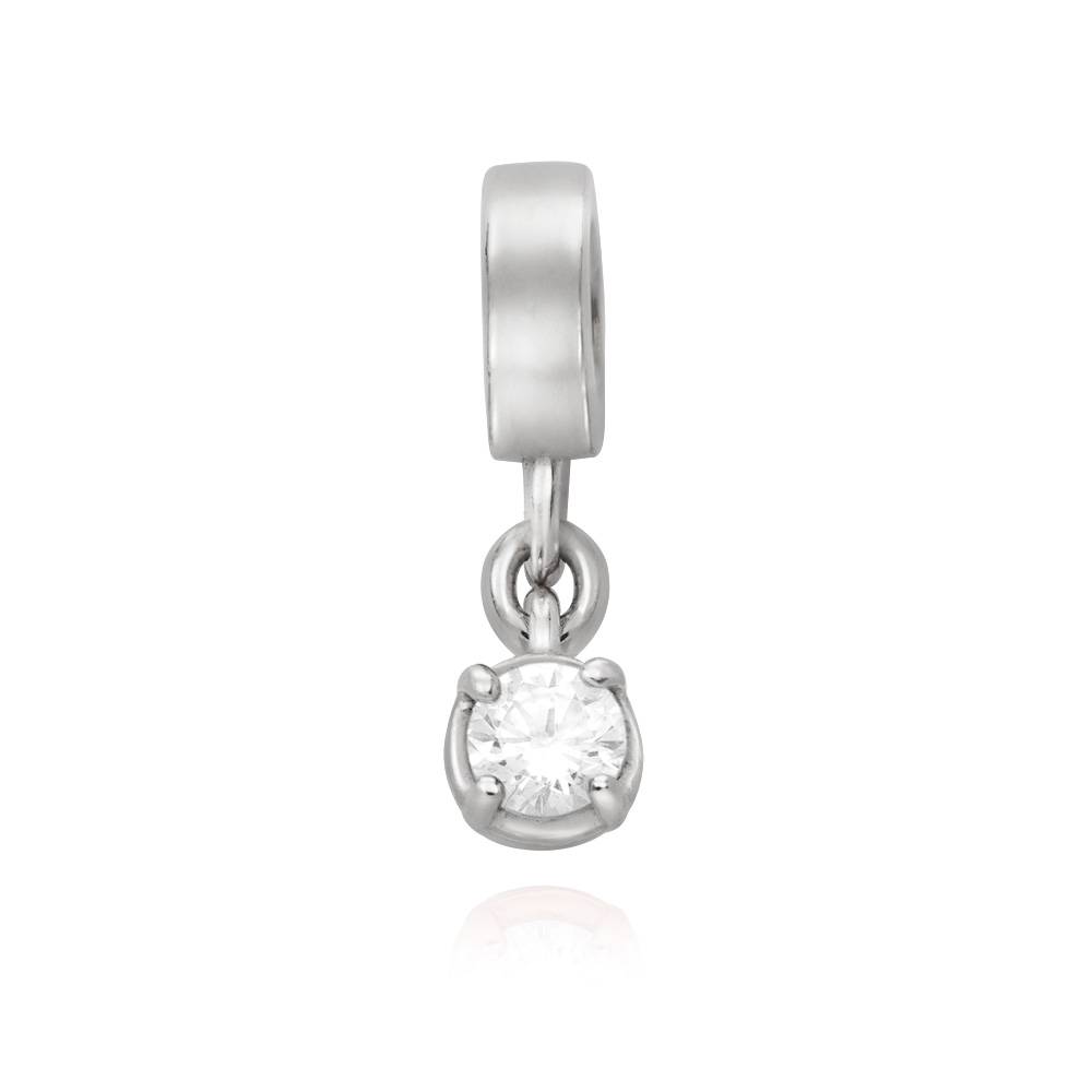 Diamant bedel in sterling zilver-1 Productfoto