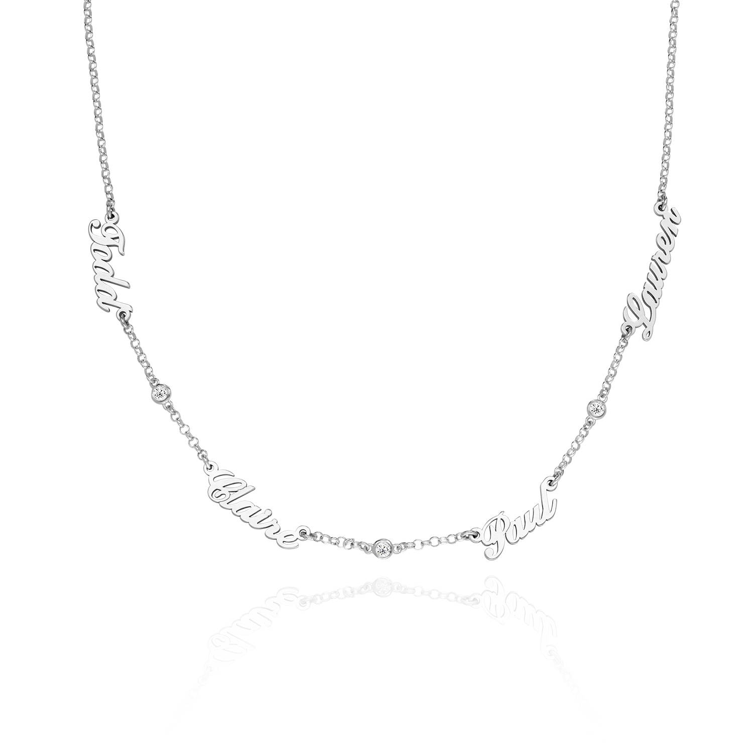 Heritage Diamond Multiple Name Necklace in Sterling Silver product photo