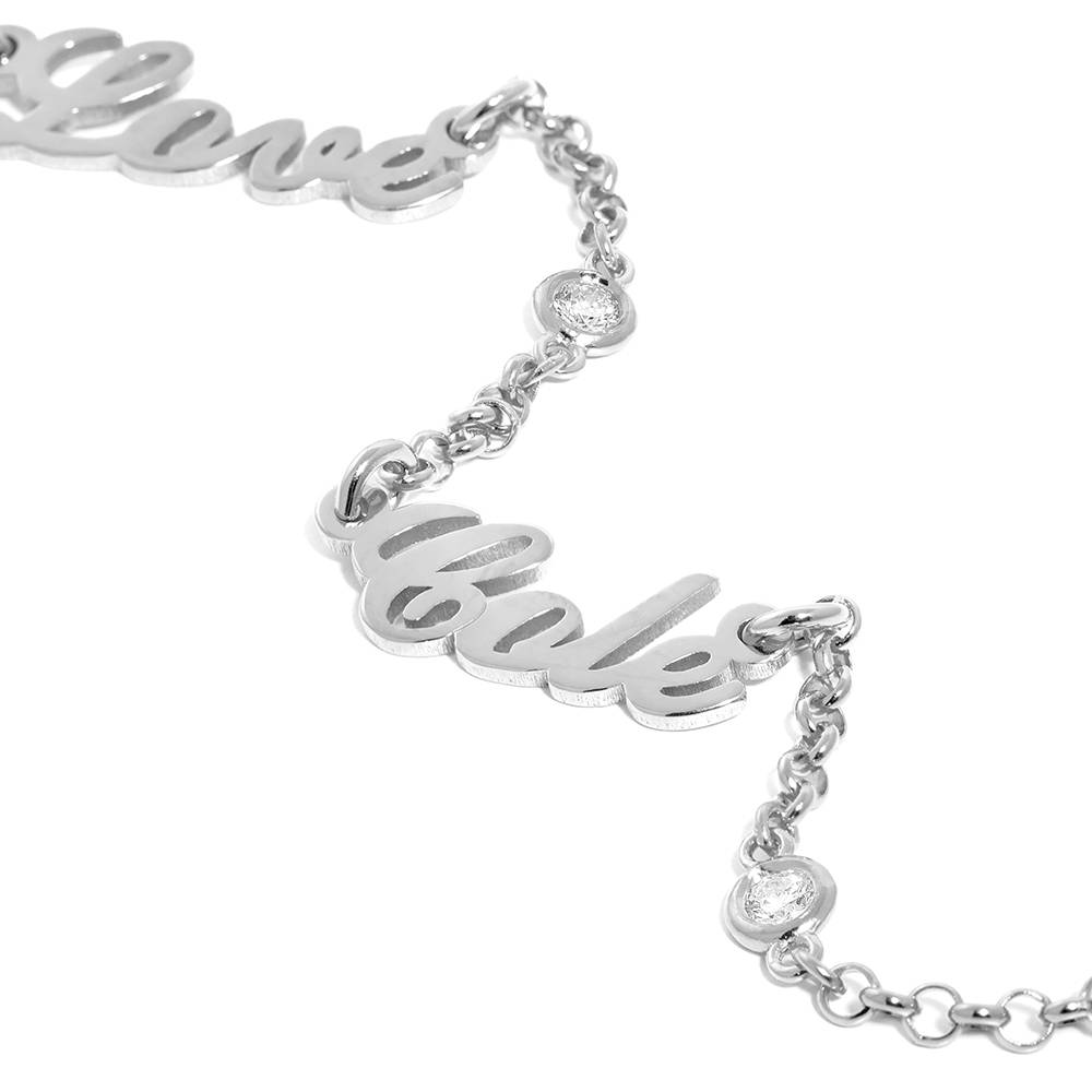 Heritage Diamond Multiple Name Necklace in Sterling Silver-3 product photo
