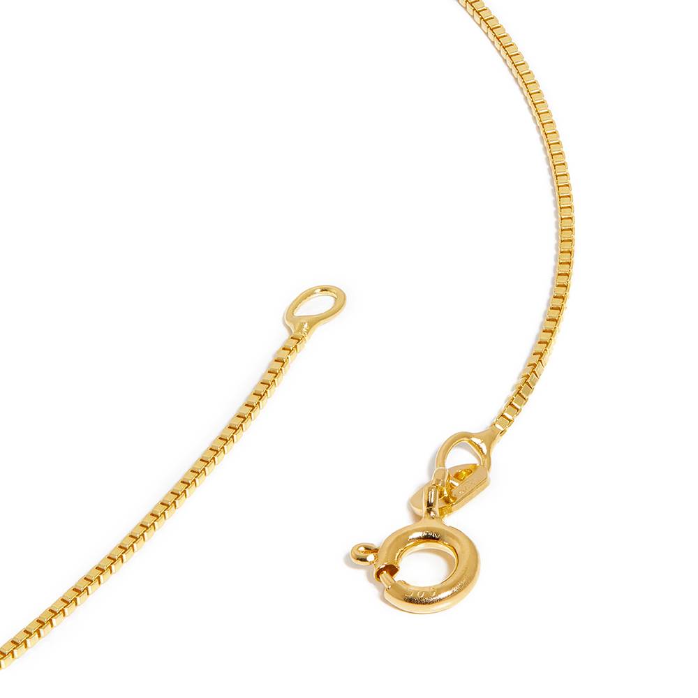 Collar Anillo Ruso Grabado con Diamantes en Oro Vermeil-2 foto de producto