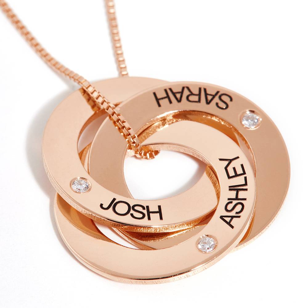 Russian Ring Necklace with Diamond in 18ct Rose Gold Plating-2 product photo