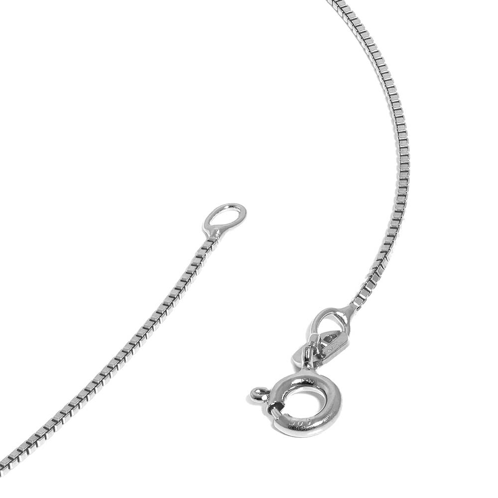 Russisk ring-halskæde med indgravering i sølv med diamant-3 produkt billede