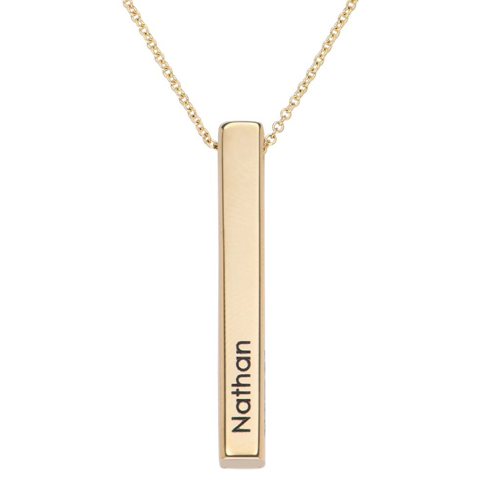 Totem 3D Bar Necklace in 14ct Gold-4 product photo