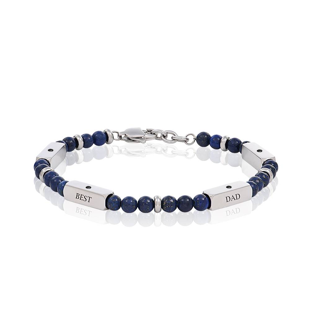 East Coast Custom Semi-Precious Beaded Bracelet with Diamond for Men product photo