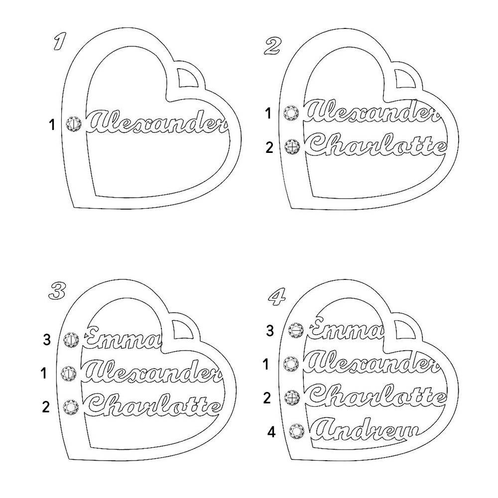 Ella hjärthalsband med månadssten och namn i sterlingsilver-7 produktbilder