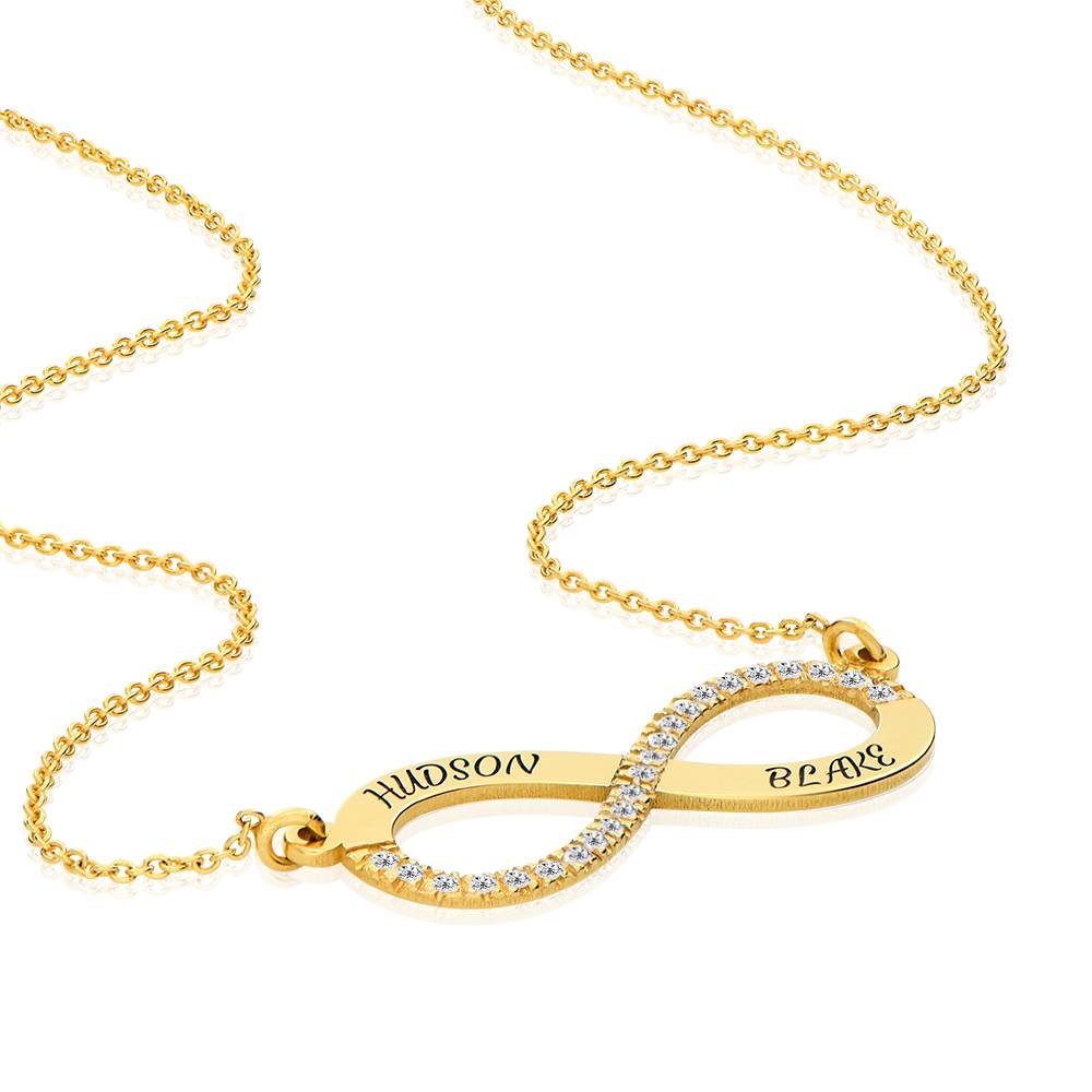 Endless Love Infinity Necklace with 0.23CT Diamonds in 18K Gold Plating-5 product photo