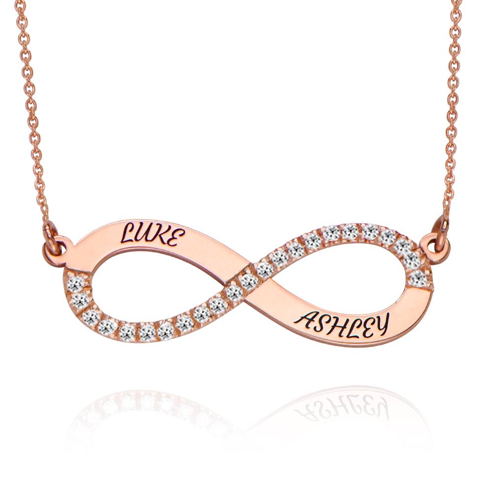 Endless Love Infinity Necklace with 0.23CT Diamonds in 18ct Rose Gold product photo