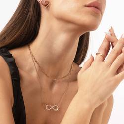 FANCIME Endless Love, collana da donna in oro 18 carati e argento