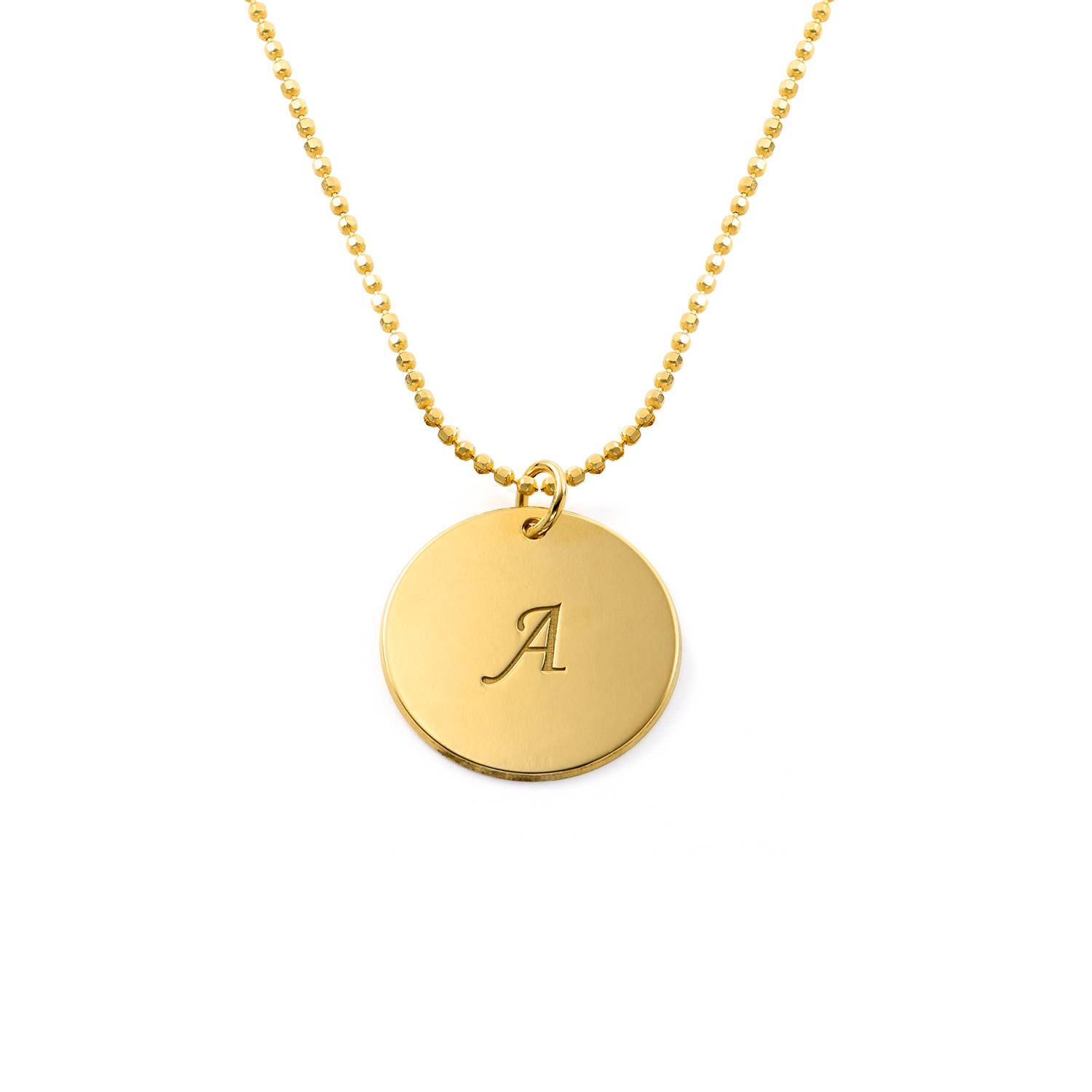 Engraved Disc Necklace in 18ct Gold Vermeil-1 product photo