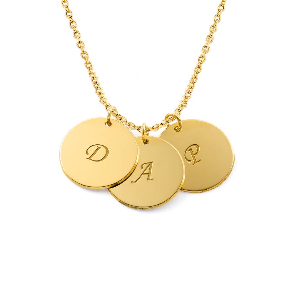 Initiaal Disc Hanger in Goud Vermeil