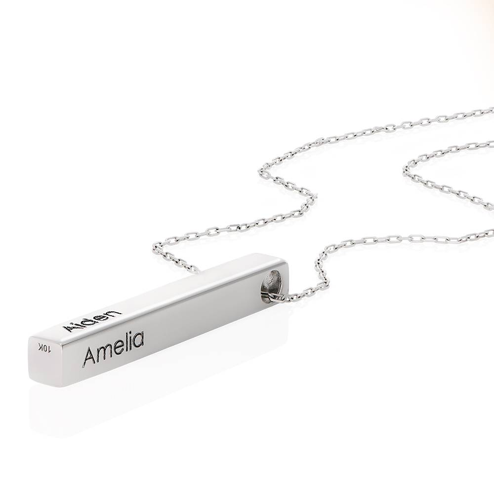 Totem 3D Bar Necklace in 10ct White Gold-5 product photo
